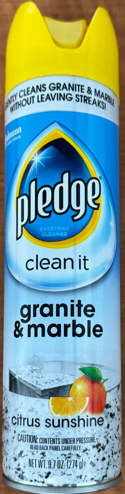 6 Pledge Everyday Cleaner Clean It Granite & Marble Spray Citrus Sunshine 9.7 oz