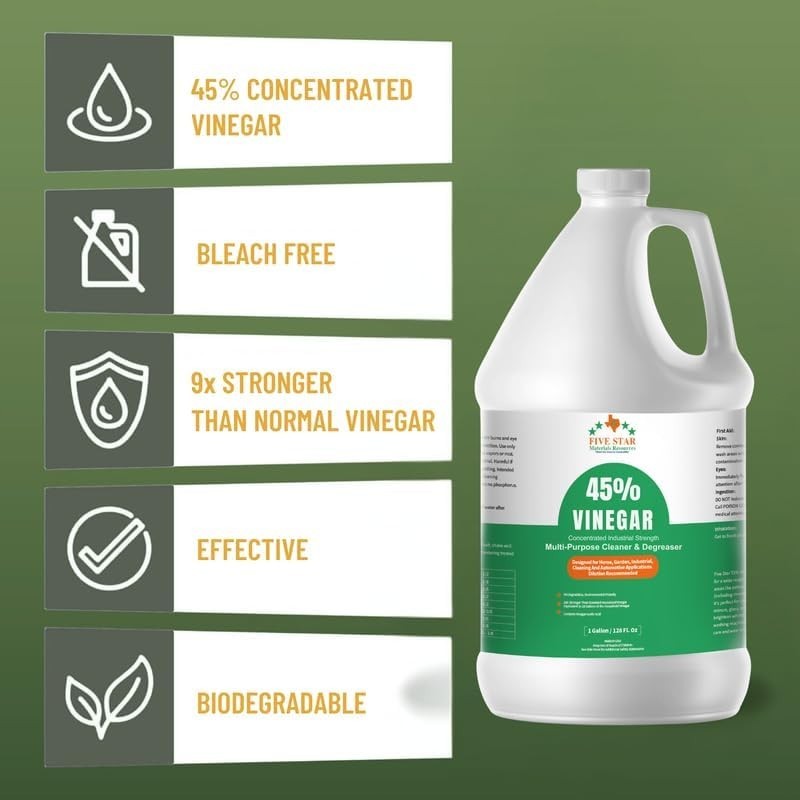 45% Vinegar Concentrated White 128oz Max Performance 9X Power Clean