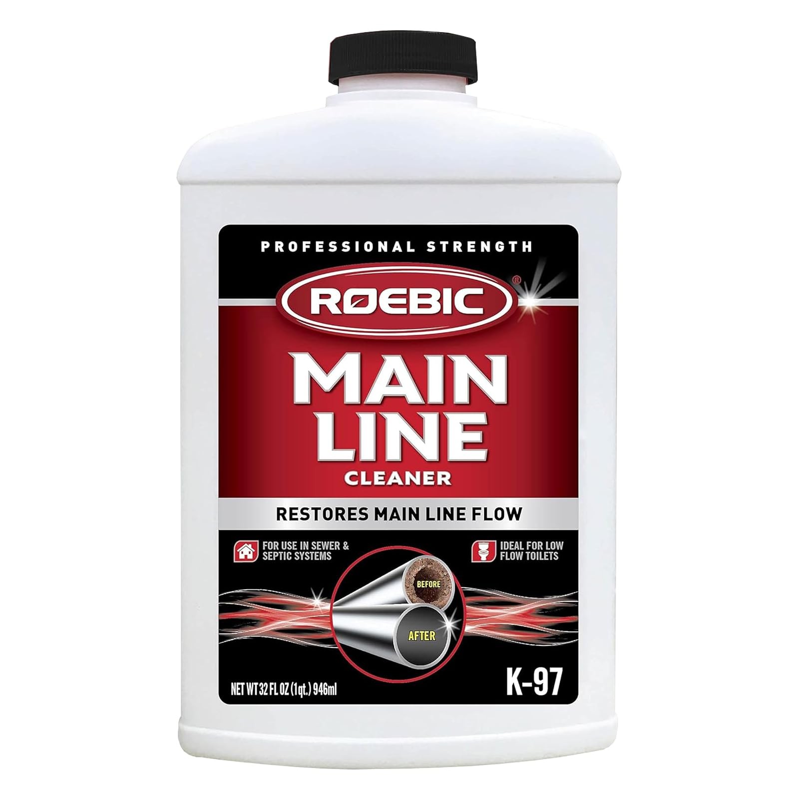 Roebic K-97 Liquid Main Line Cleaner 32 fl oz Sewer/Septic