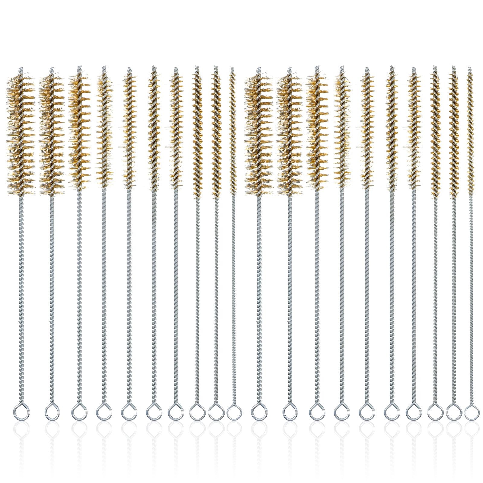 7-Pieces Brass Wire Bottle Brush Brass Pipe Cleaner, 12 Inch Long Wire Brushe…