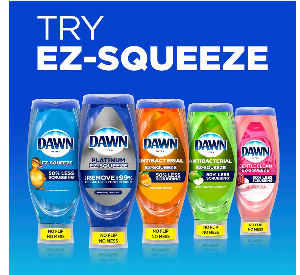 22fl oz Dawn EZ-Squeeze Ultra Dish Soap, Dishwashing Liquid, Original, Dish Soap