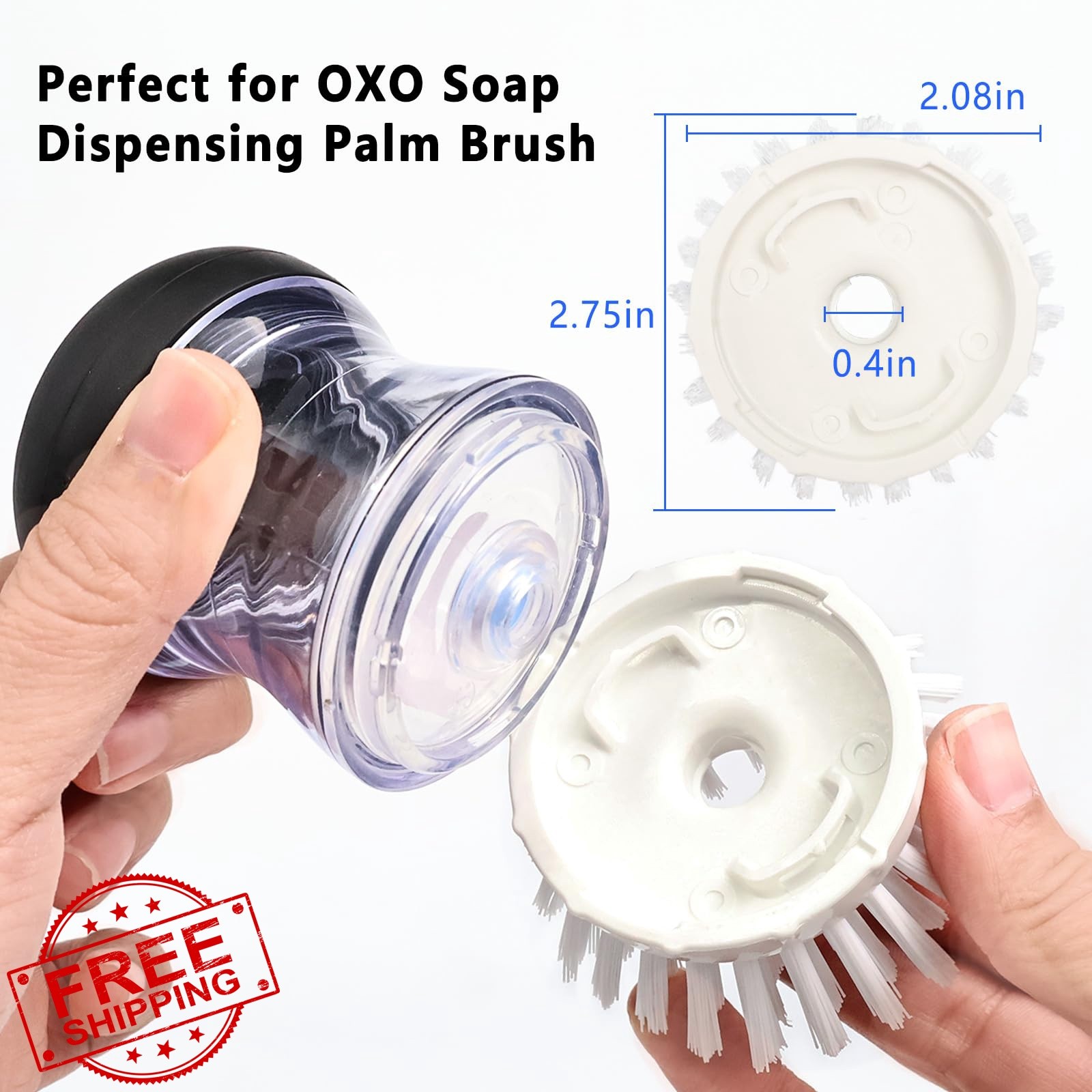 MiUWUU White Round Brush Refills for OXO Dish Brush