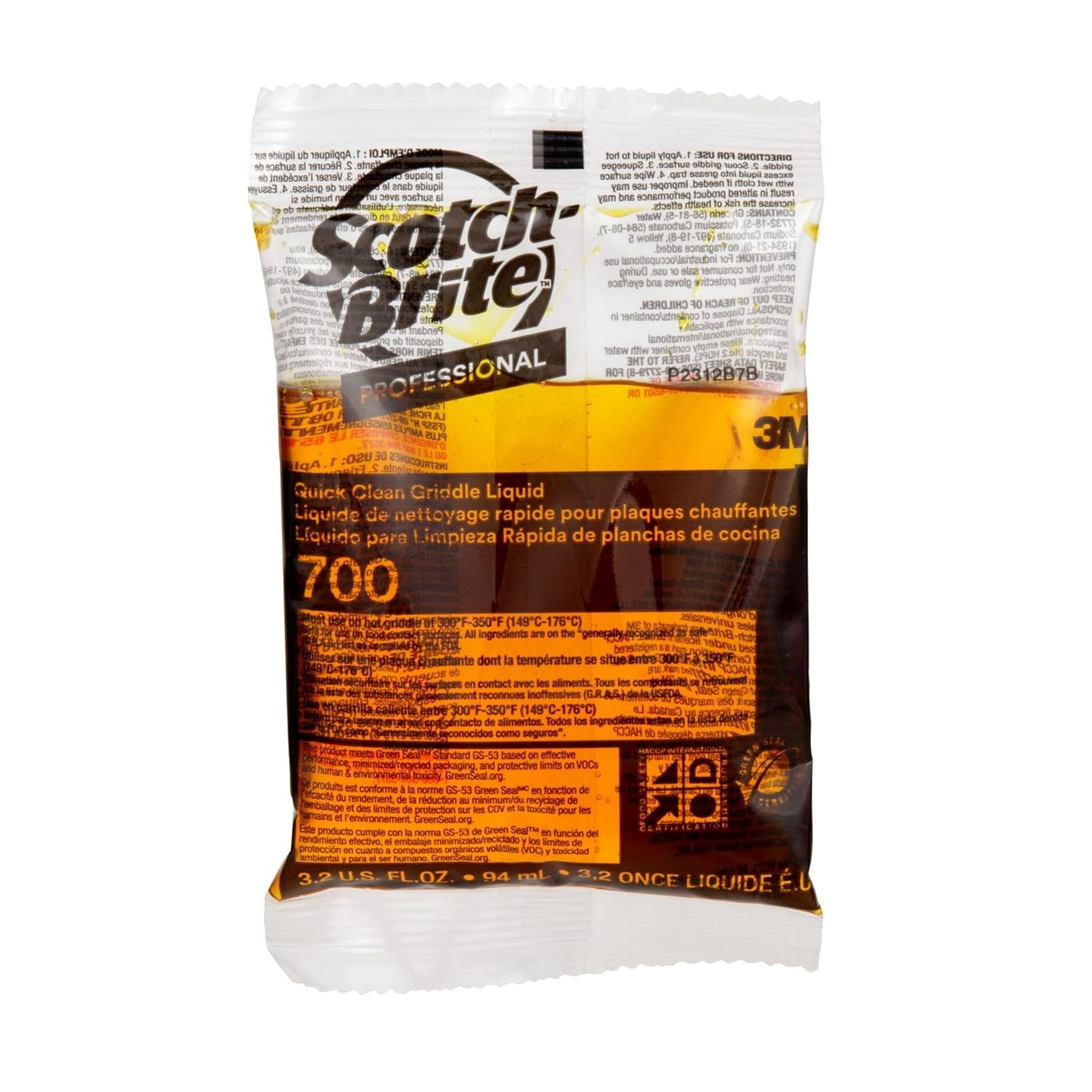 (40) 3M Scotch-Brite 700-40 Quick Clean Griddle Cleaner 3.2oz Liquid Packs NEW