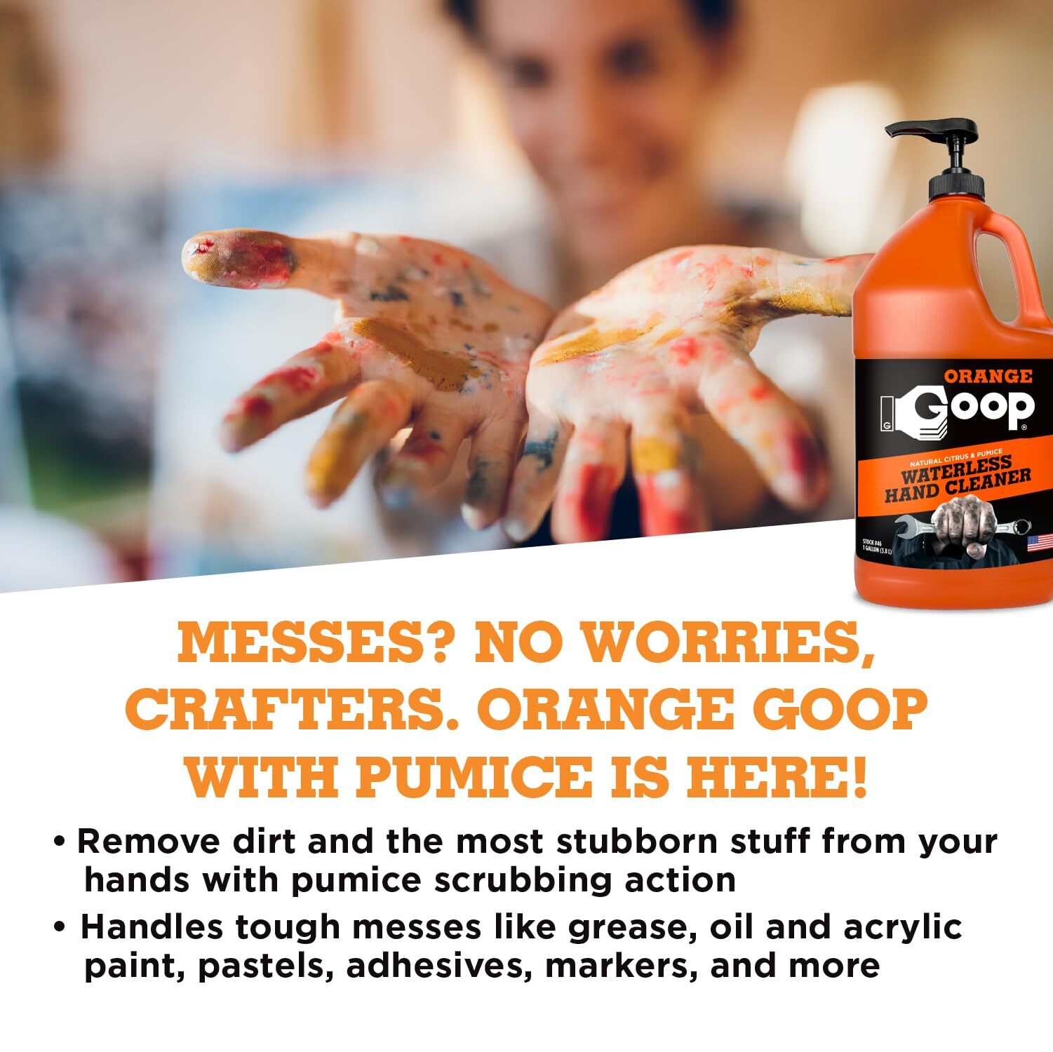 Orange Goop Hand Cleaner Liquid with Pumice 128 Fl Oz Citrus Cleaning Agent