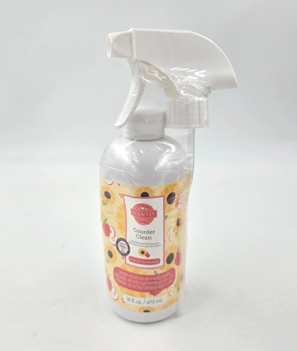 New & Sealed Scentsy Counter Clean SCARLET SUNFLOWER Scent Full Size 16 Fl Oz