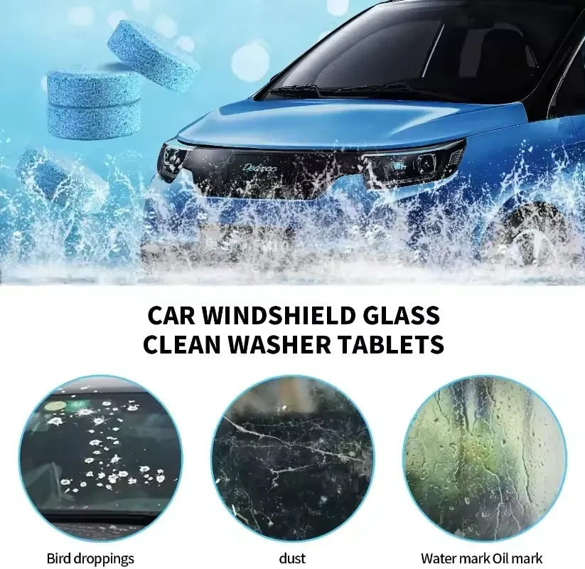 Car Windshield Washer Tablets 30/50/100 PCS Washer Fluid Tablets Glass Cleaner