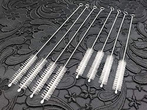Straw Cleaner Brush Set 8 Pieces 14 Inch and 12 Inch Nylon Bristles Stainless