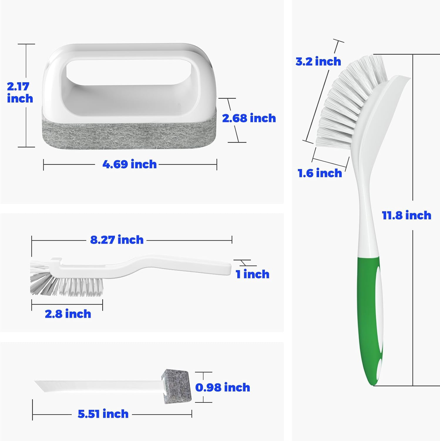 6 Pack Dish Brush With Handle Kitchen Cleaning Brush Set For Pot Pan Sink(Green)