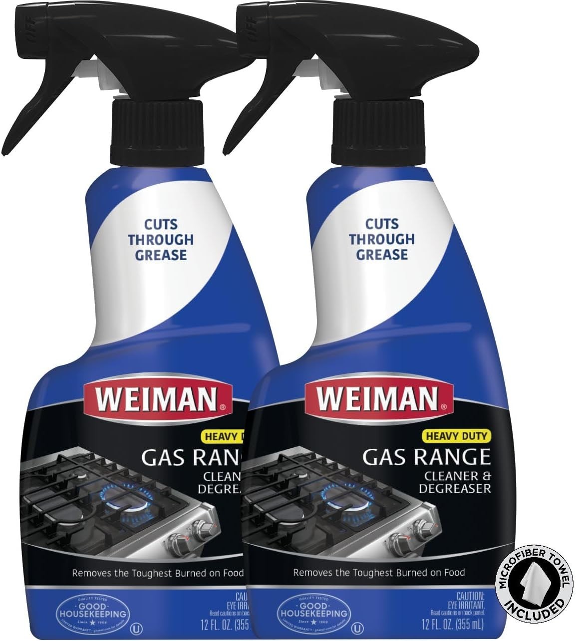 Effortless Citrus Gas Range Cleaner & Degreaser – 2 Pack, 24oz with Bonus Towel