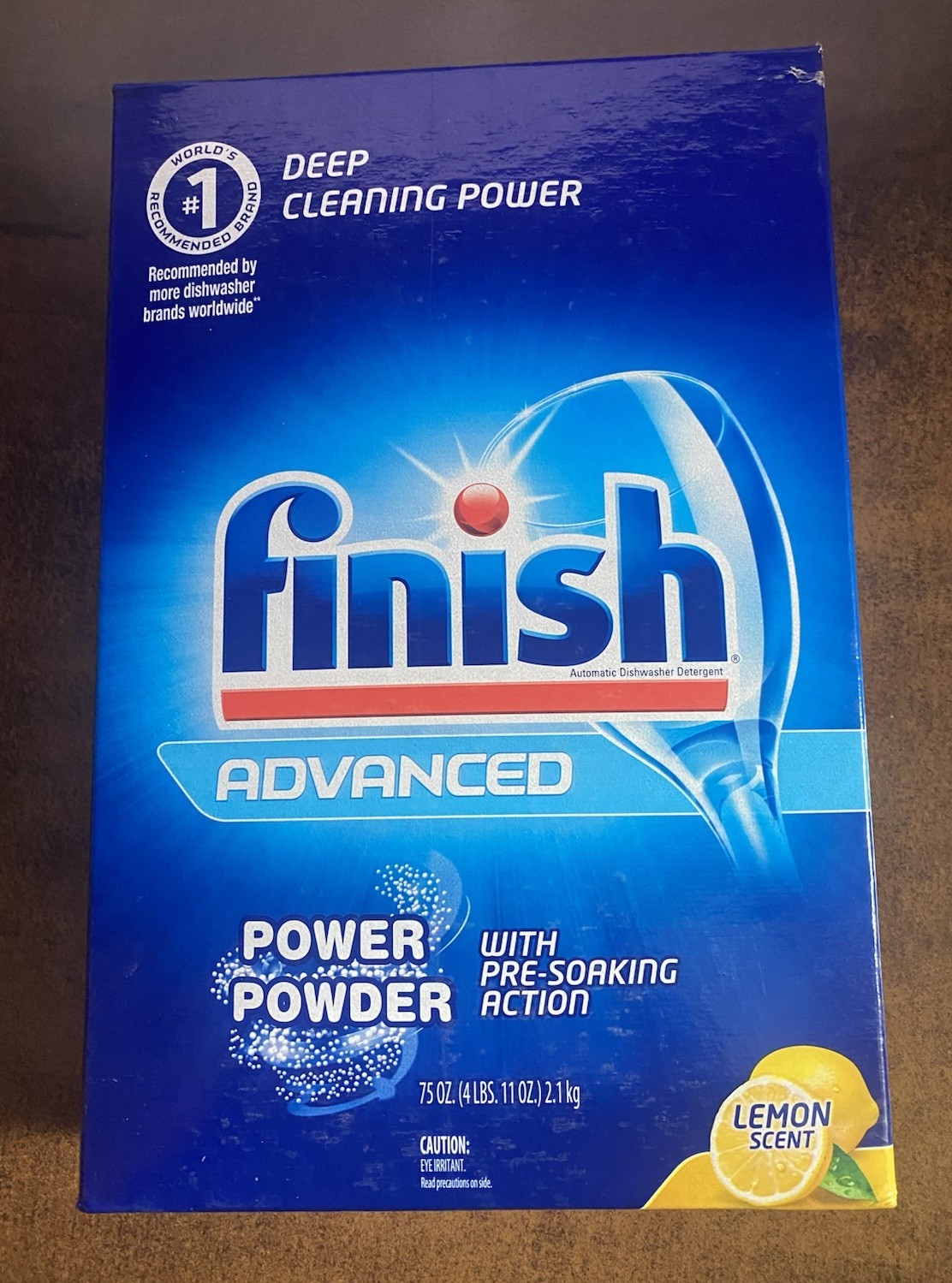 1X Finish Advanced Power Powder Dishwasher Detergent Lemon Scent 75oz -damaged-