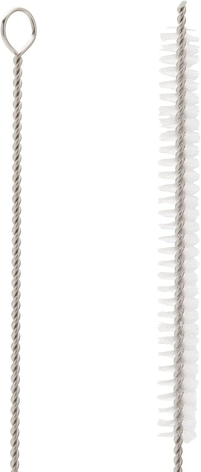 Stainless Steel Straw Cleaner Brushes 12In Silver White 4 Pack Flexible Nylon
