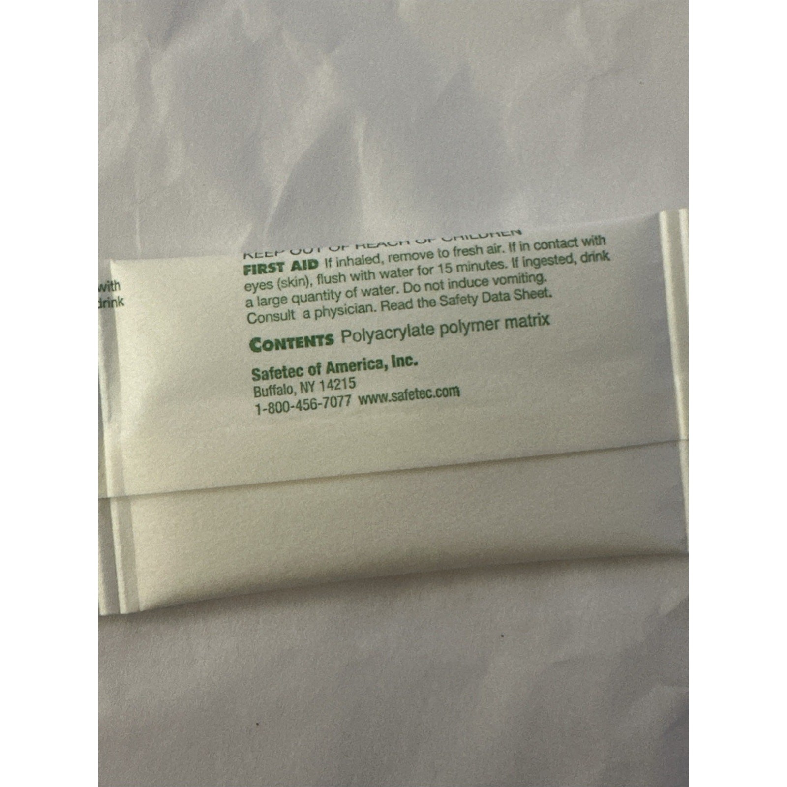Safetec Green-Z Solidifier Fluids Absorbent Powder 0.14oz 4g. 18 -Packets