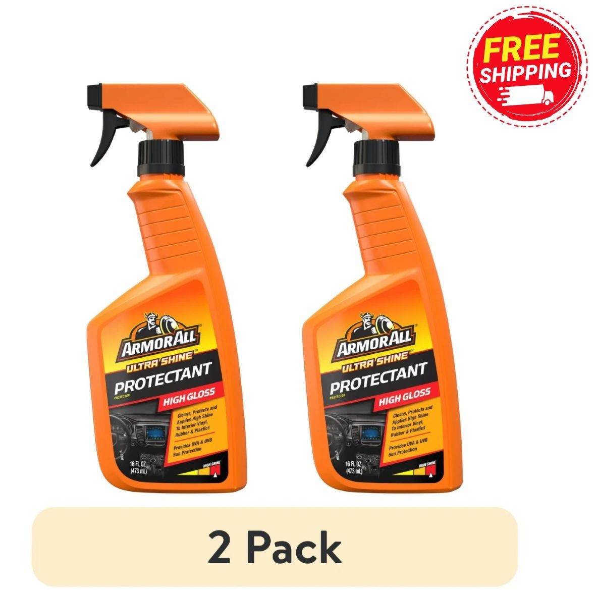 (2 pack) Armor All Ultra Shine Protectant Car Cleaning Spray – 16 fl oz