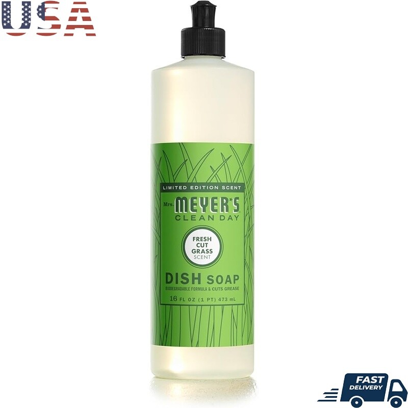 Liquid Dish Soap Fresh Cut Grass Scent Cruelty Free Eco Friendly Cleaning 16oz