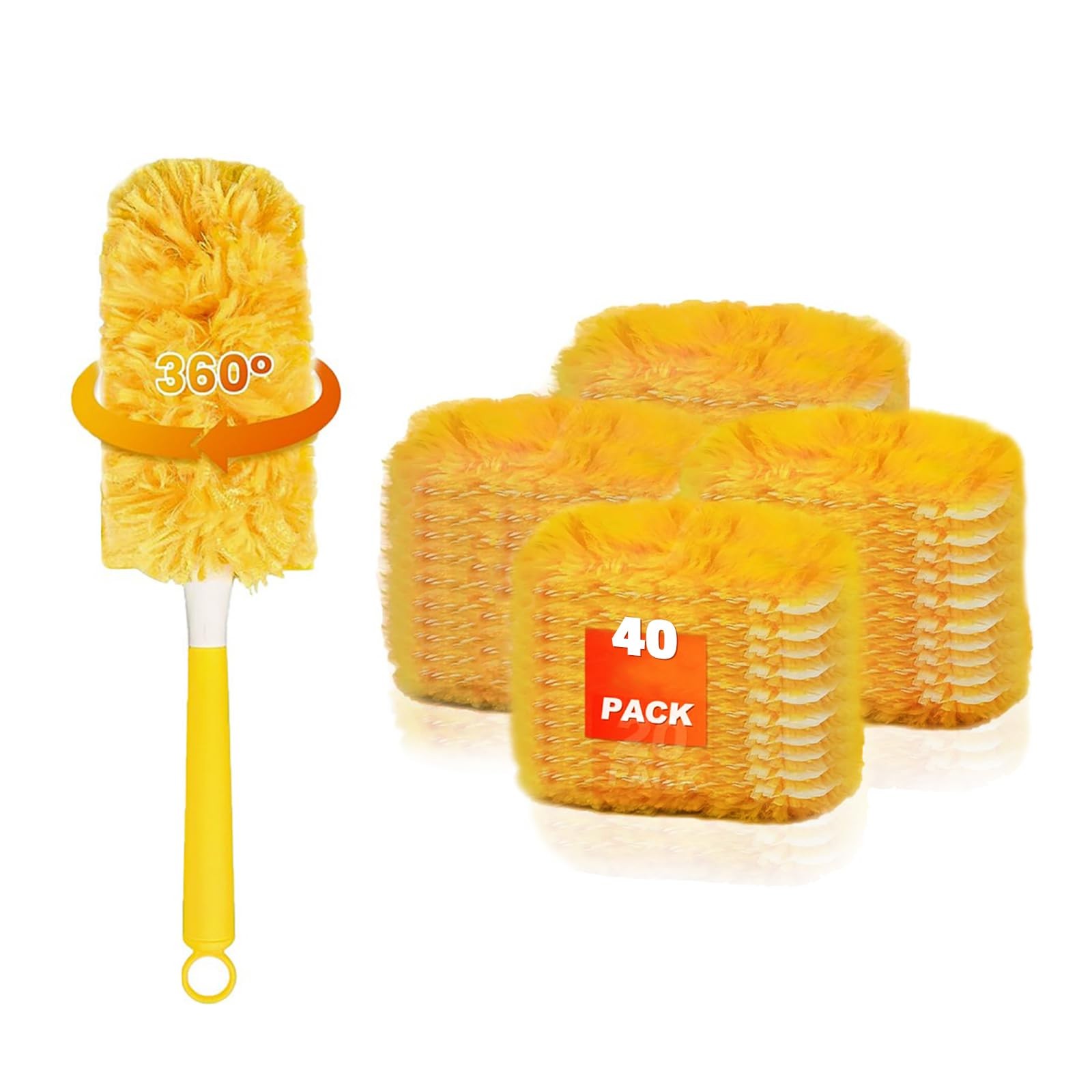 40-Pack Duster Refills Compatible for Swiffer Duster Refills, 360° Disposable…