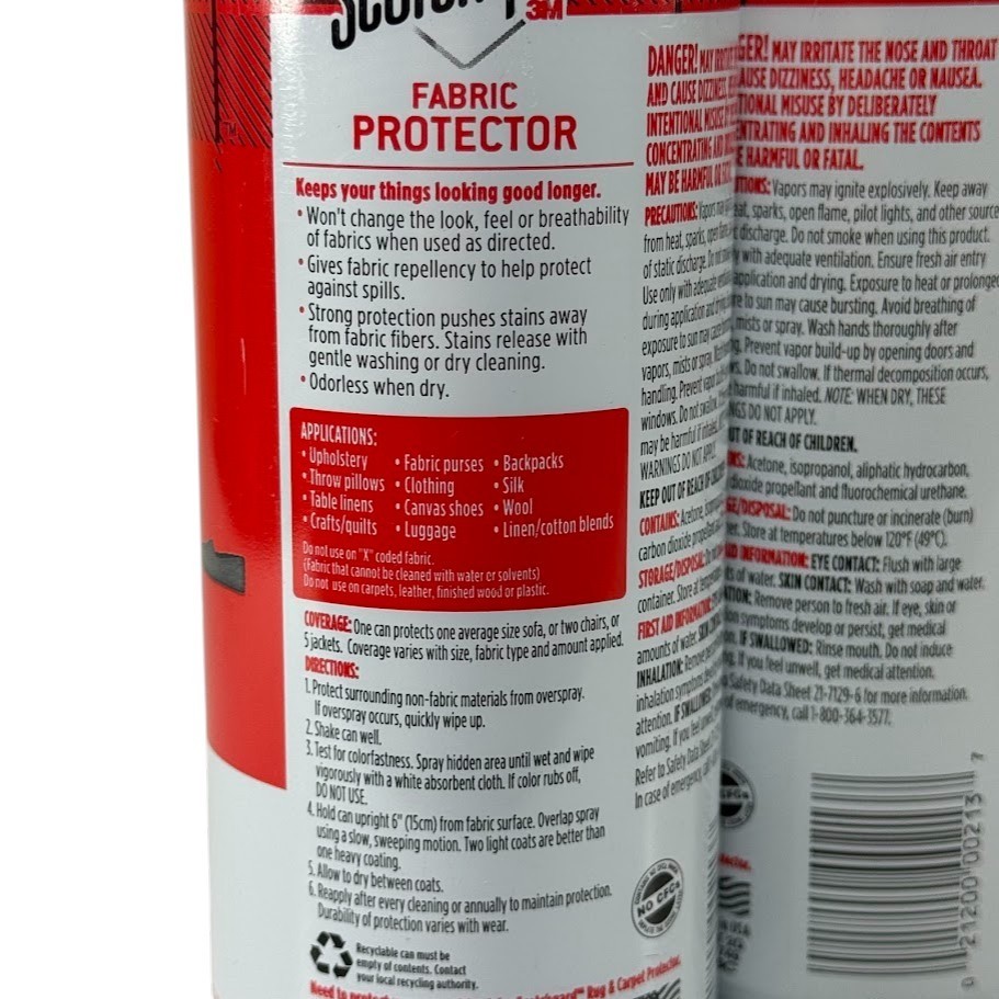 3M Scotchgard Fabric Protector Original Old Formula 10oz -Lot of 2