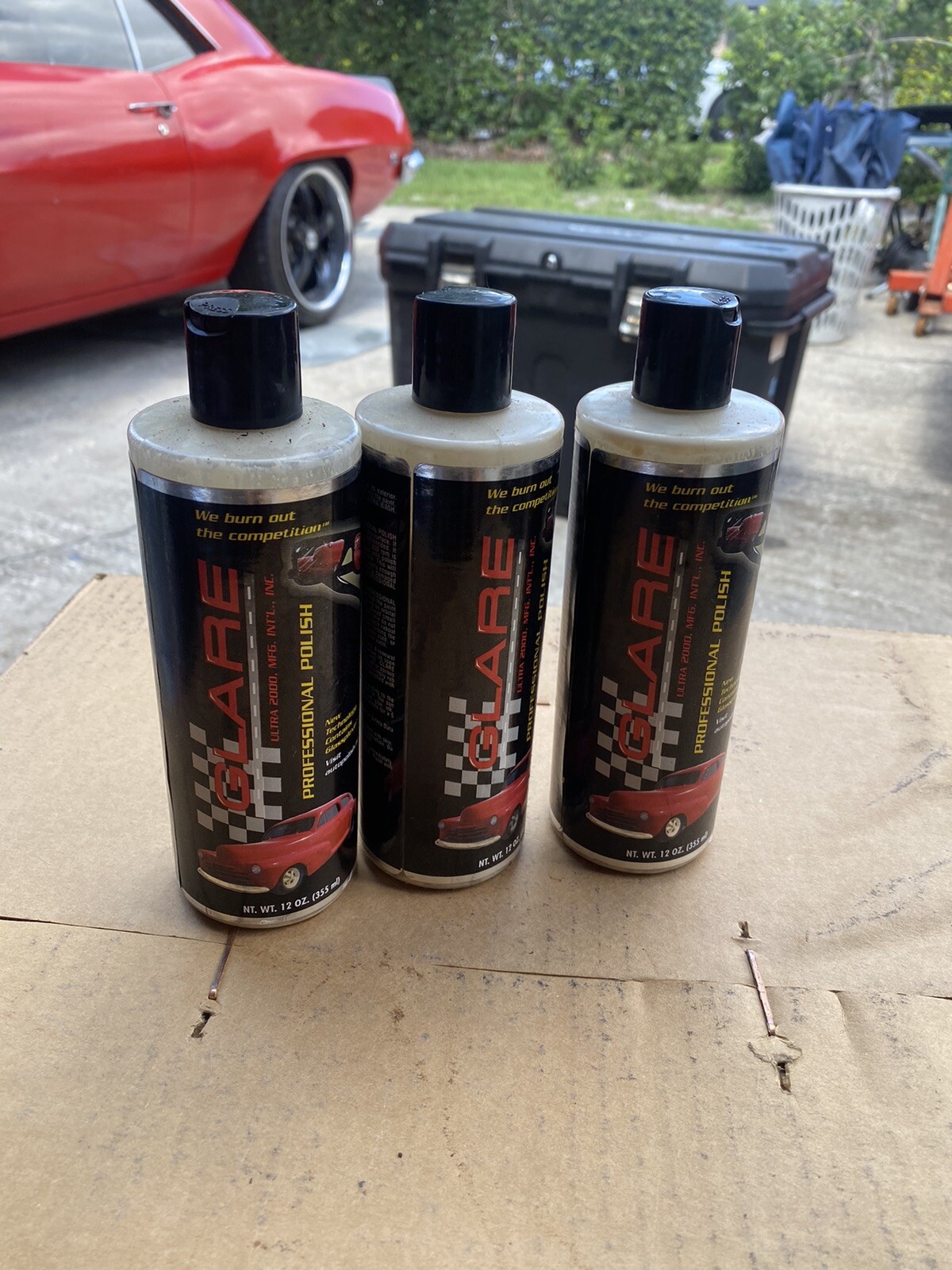 GLARE Ultra 2000 PROFESSIONAL Auto POLISH Wax NOT PESTICIDES 12OZ 3 Bottles Lot