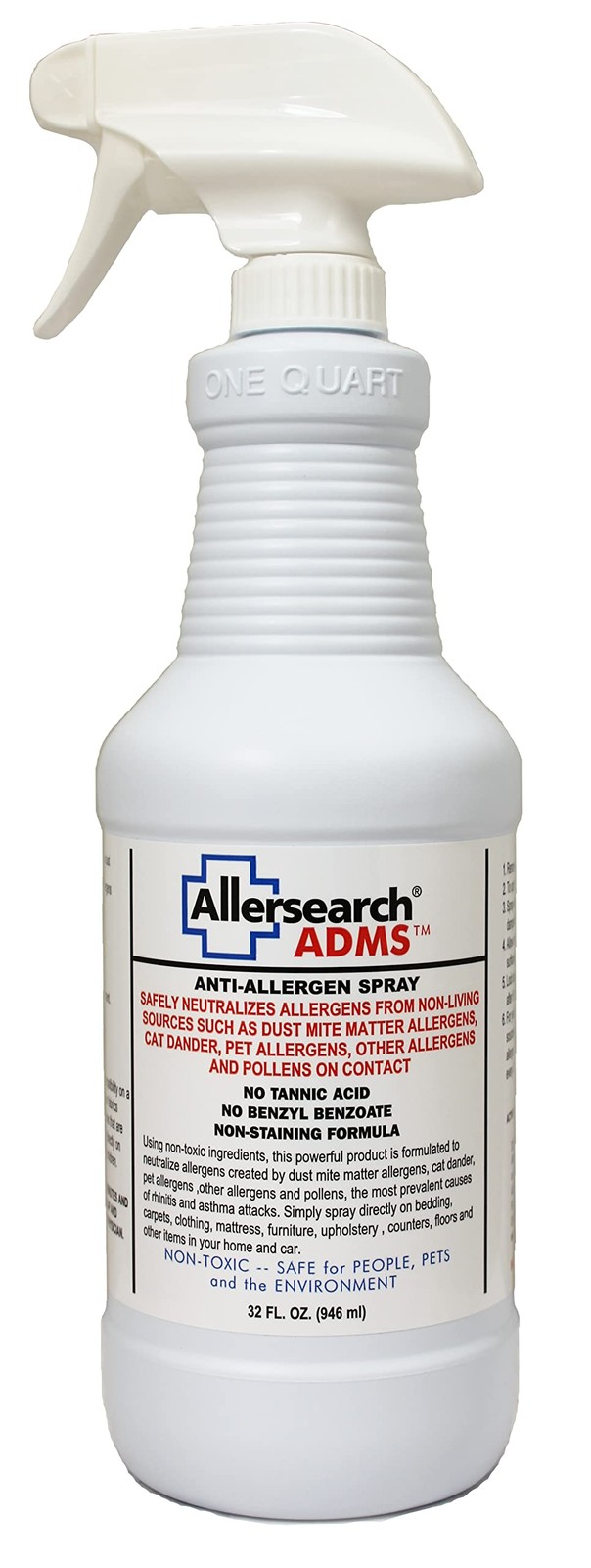 Allersearch ADMS Anti-Allergen Spray 32 32 Fl Oz (Pack of 1), Ivory