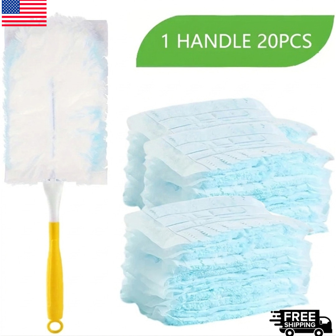 20 Pieces Duster Refills Disposable Duster Refills Compatible for Swiffer, Blue