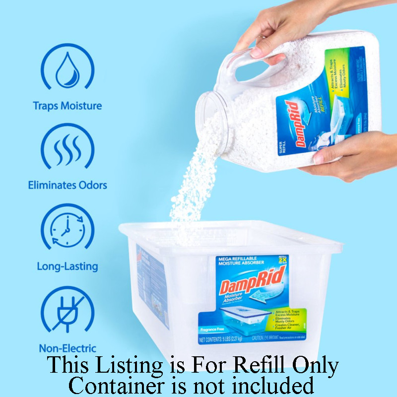 Mega Moisture Absorber Refill Fragrance Free Eliminates Odors DampRid 7.5 Lb