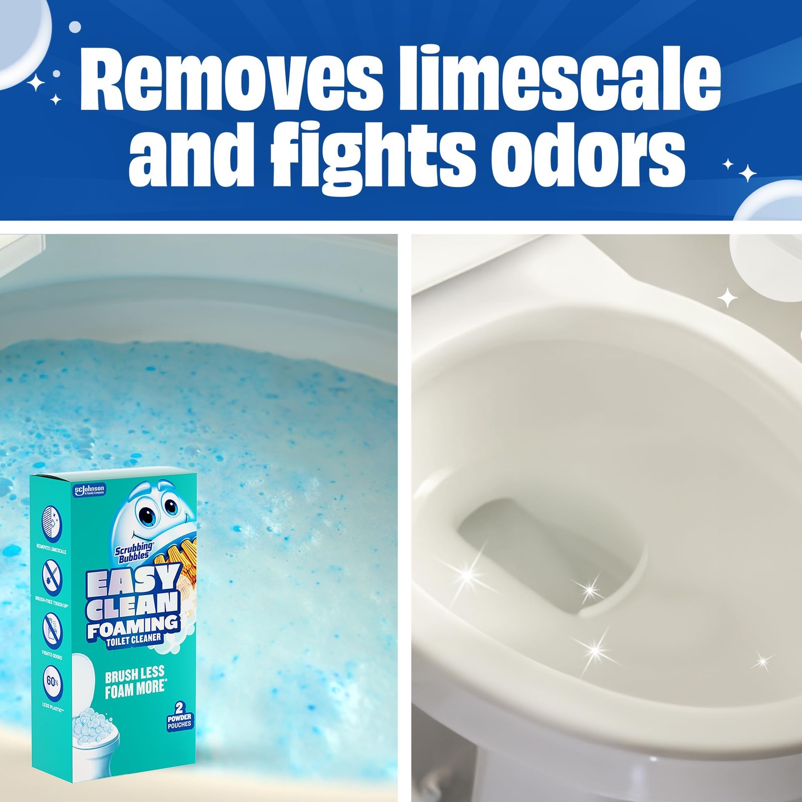Scrubbing Bubbles Easy Clean Foaming Toilet Bowl Cleaner, Easy Drop In Pow