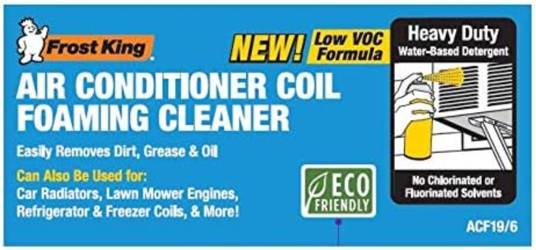 Frost King 19oz Foam Coil Cleaner: Quick Grease Removal with Lemon Freshness