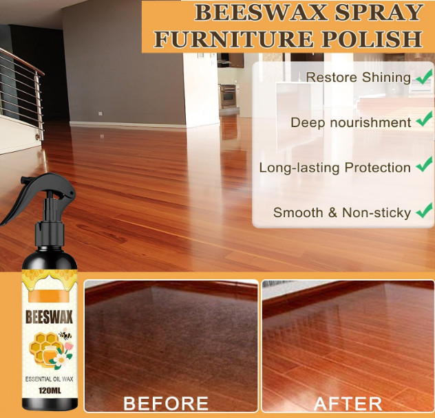 Natural Bee Wax Furniture Polish Spray Micro Molecularized Beeswax 120ml USA X 2