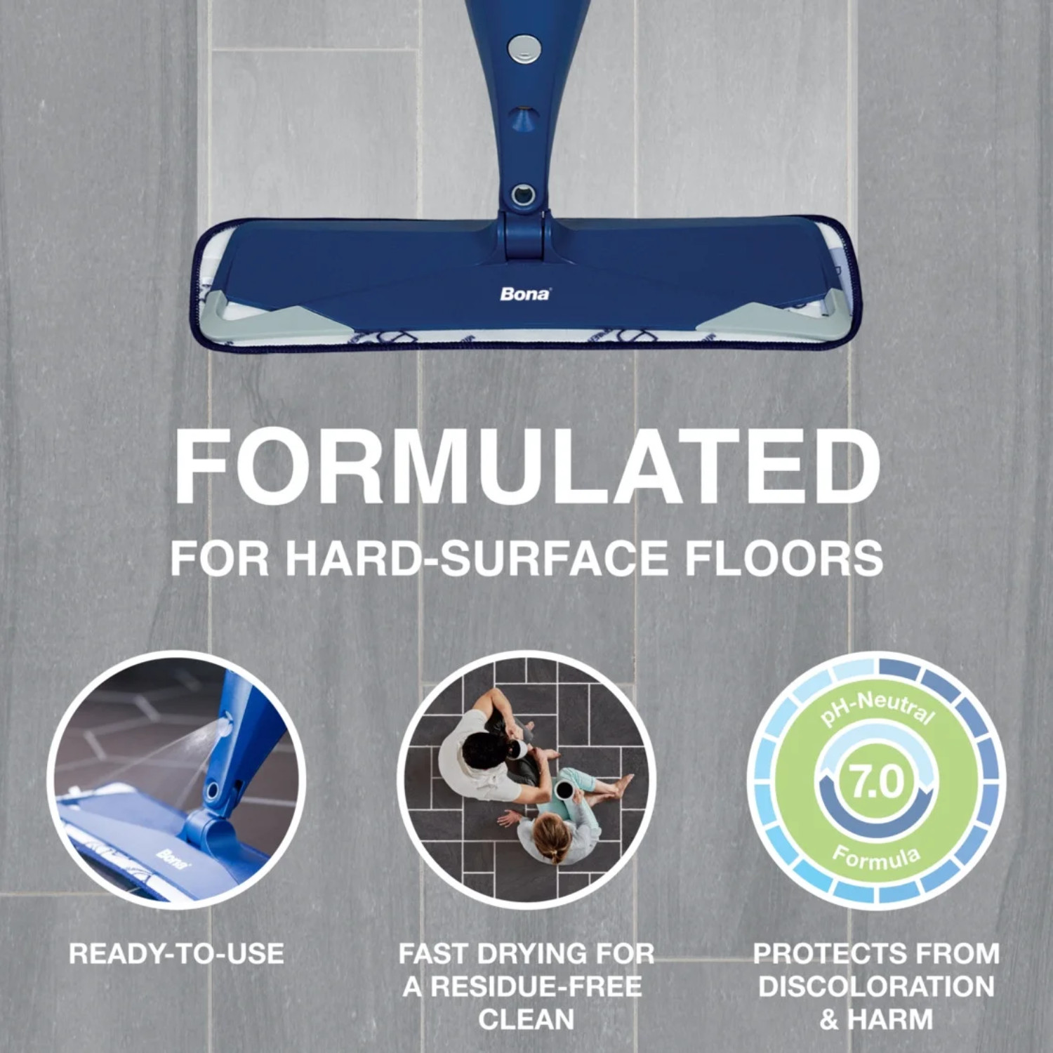 2 Pack Bona Hard Surface Floor Cleaner 128 oz Lemon Mint Shine Clean Floors