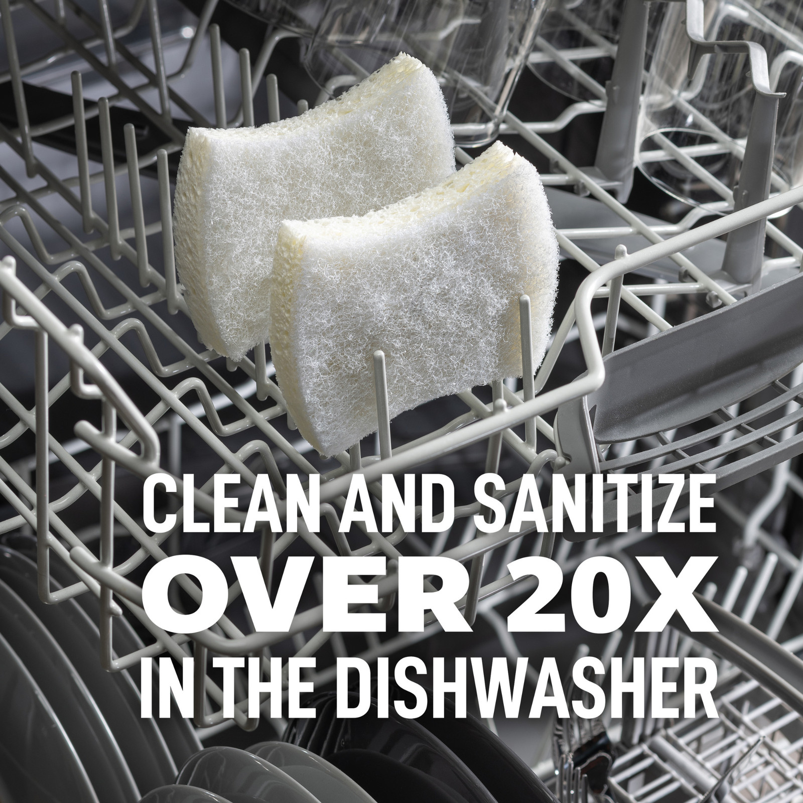 Scotch-Brite Greener Clean Non-Scratch Scrub Sponge: 3.3 in. x 2.6 in. x 0.7 in.