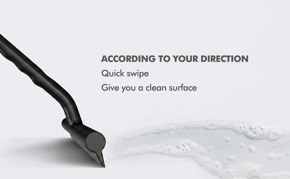 All-in-One Silicone Shower Squeegee with Built-in Large Hook, 145° Ergonomic