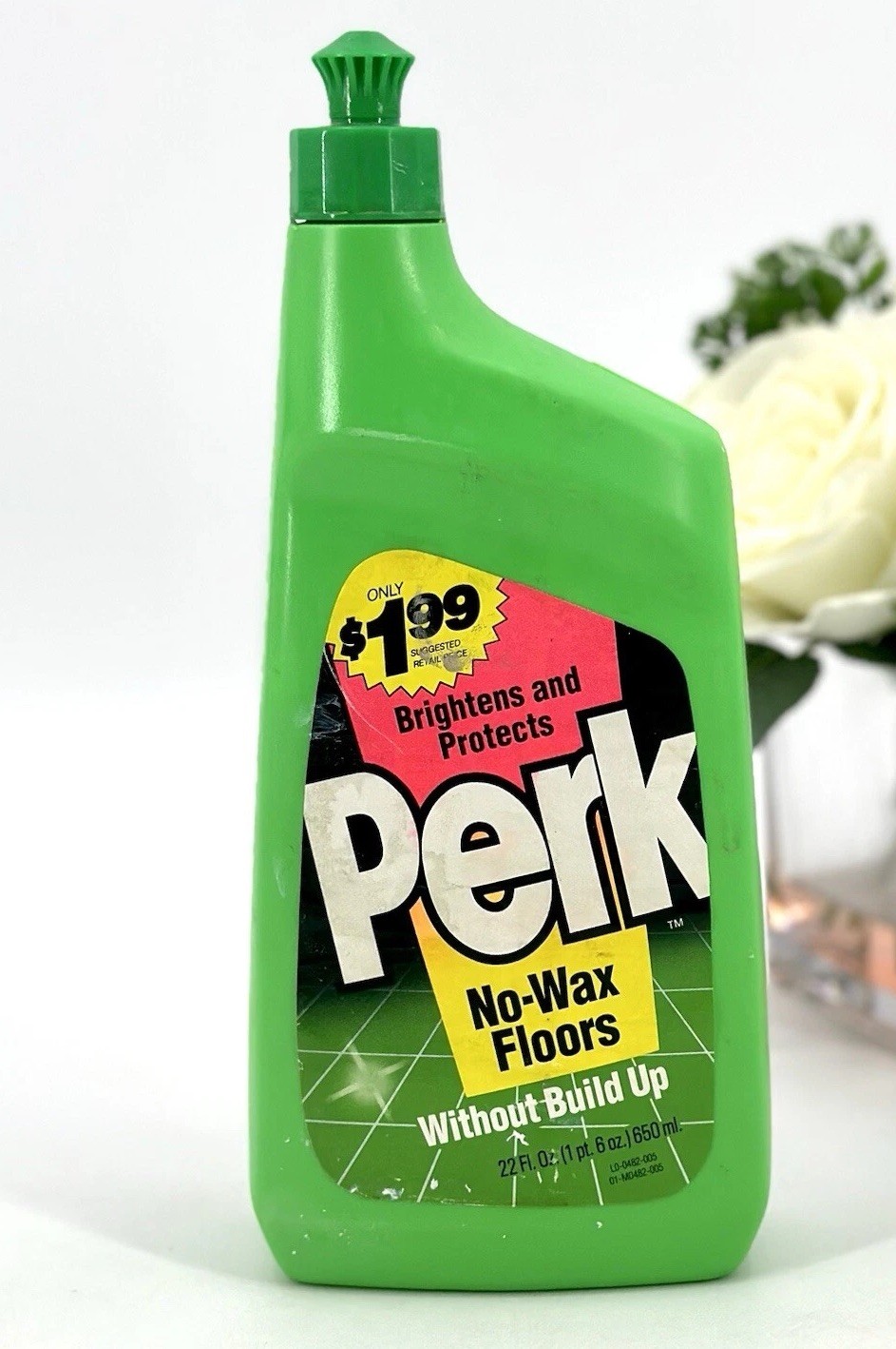 Vintage Perk No-Wax Floor Cleaner 22 oz Bottle Appears Full Advertising Prop