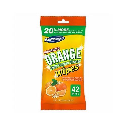 PowerHouse ~ Orange Citrus Wipes, Multi-Purpose ~ 42-Ct. ~ Set of 10