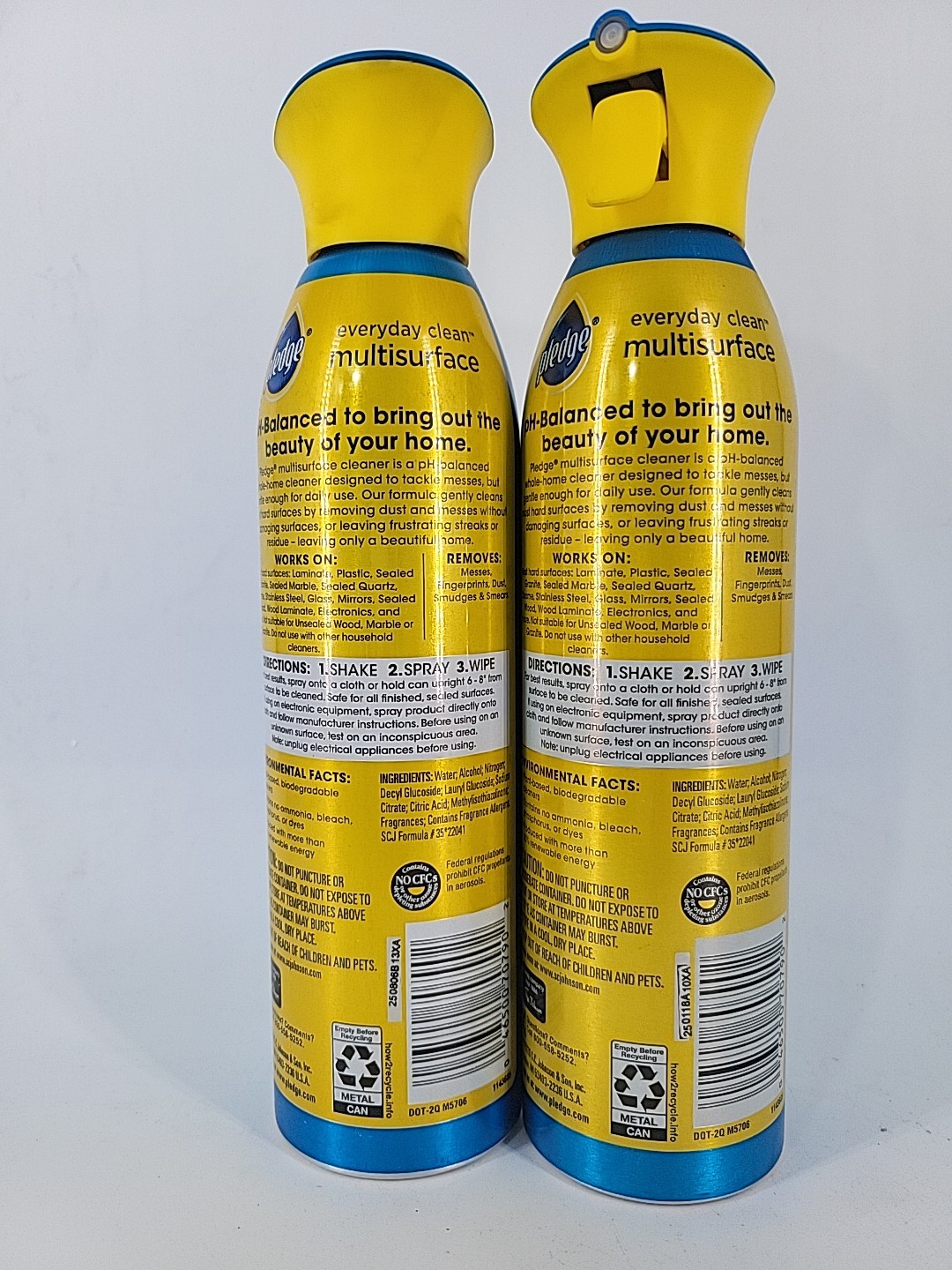 Pledge Everyday Clean Multisurface Cleaner Rainshower Aerosol 9.7 oz 2 Pack