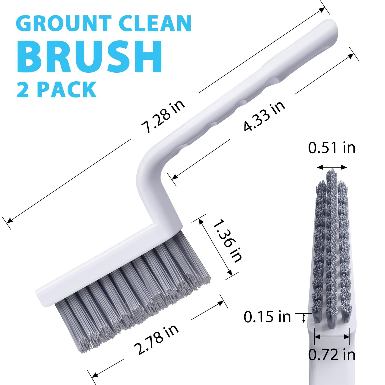 Grout Cleaner Brush V Shape, Stiff Grout Cleaning Brushes for Tile Floor