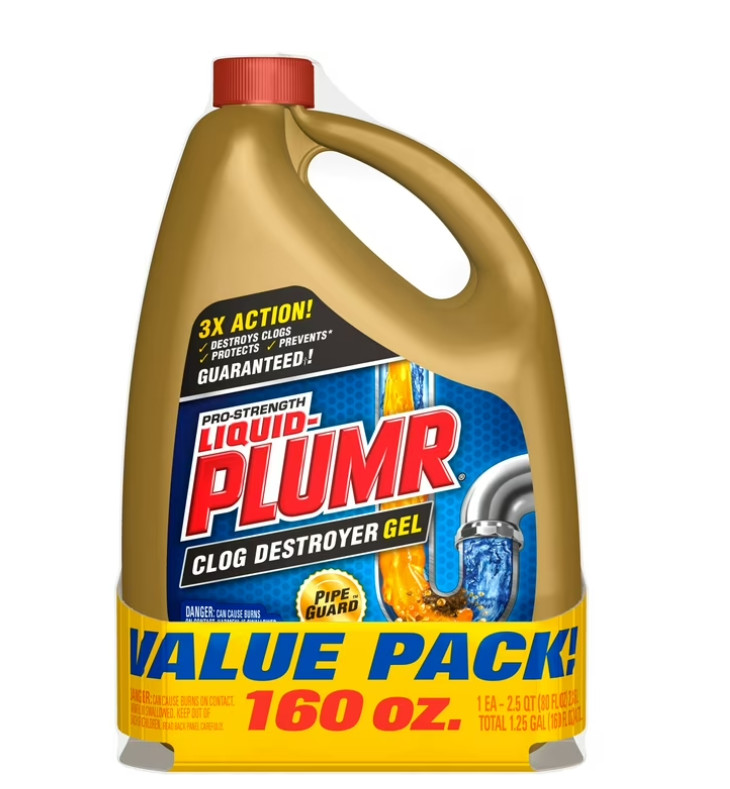 Liquid-Plumr Pro-Strength Clog Destroyer Gel with PipeGuard, 80 fl oz, 2 Pack