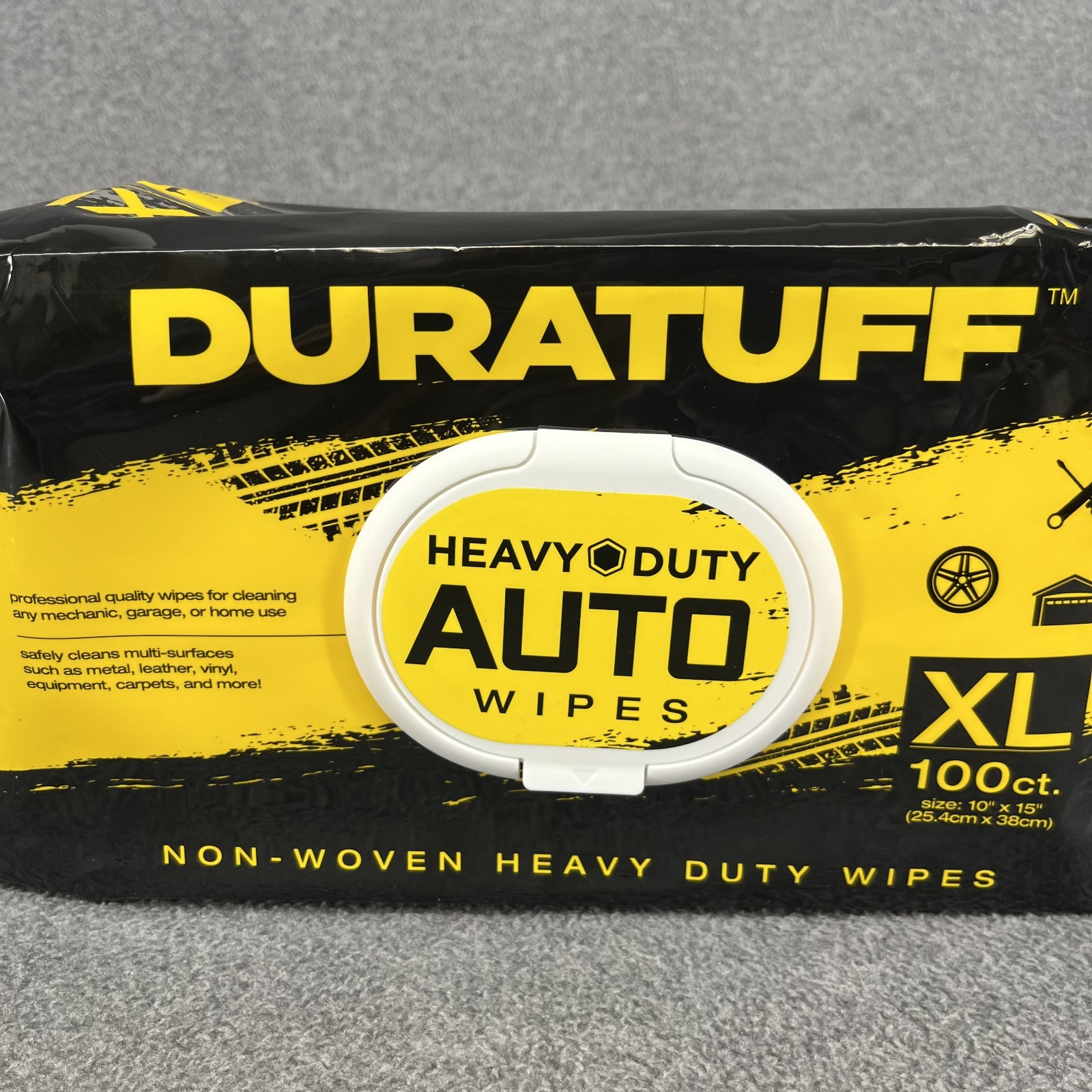 DURATUFF Heavy Duty Auto Wipes XL 100 Count Non-Woven Cleaning Wipes