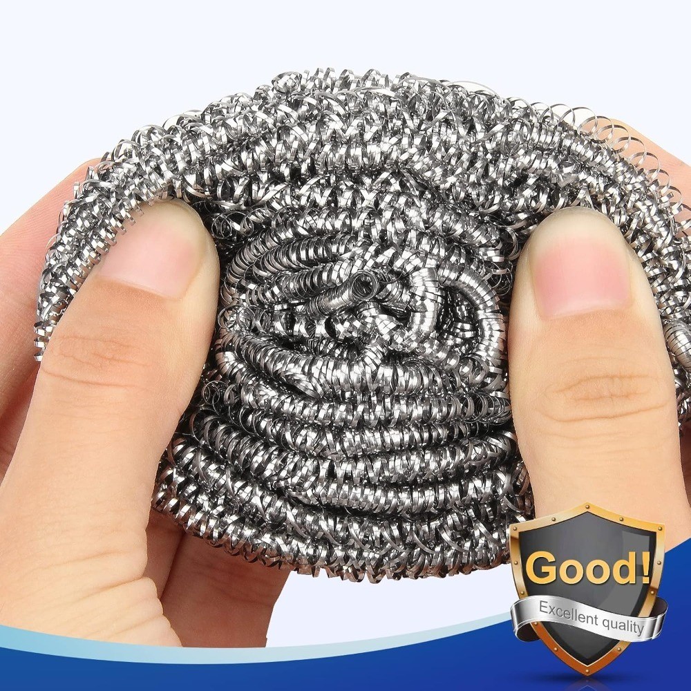 Stainless Steel Scrubber Pads 10 Pack Heavy Duty Scouring Pads for Pots Pans