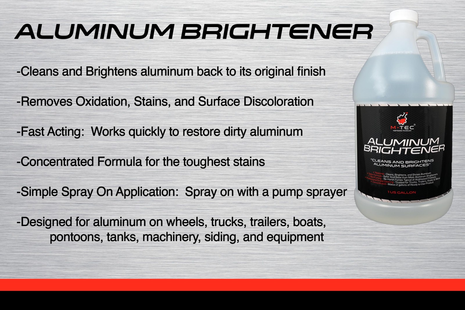 Aluminum Brightener Concentrate, HeavyDuty Aluminum Cleaner for Trailers, Whe…