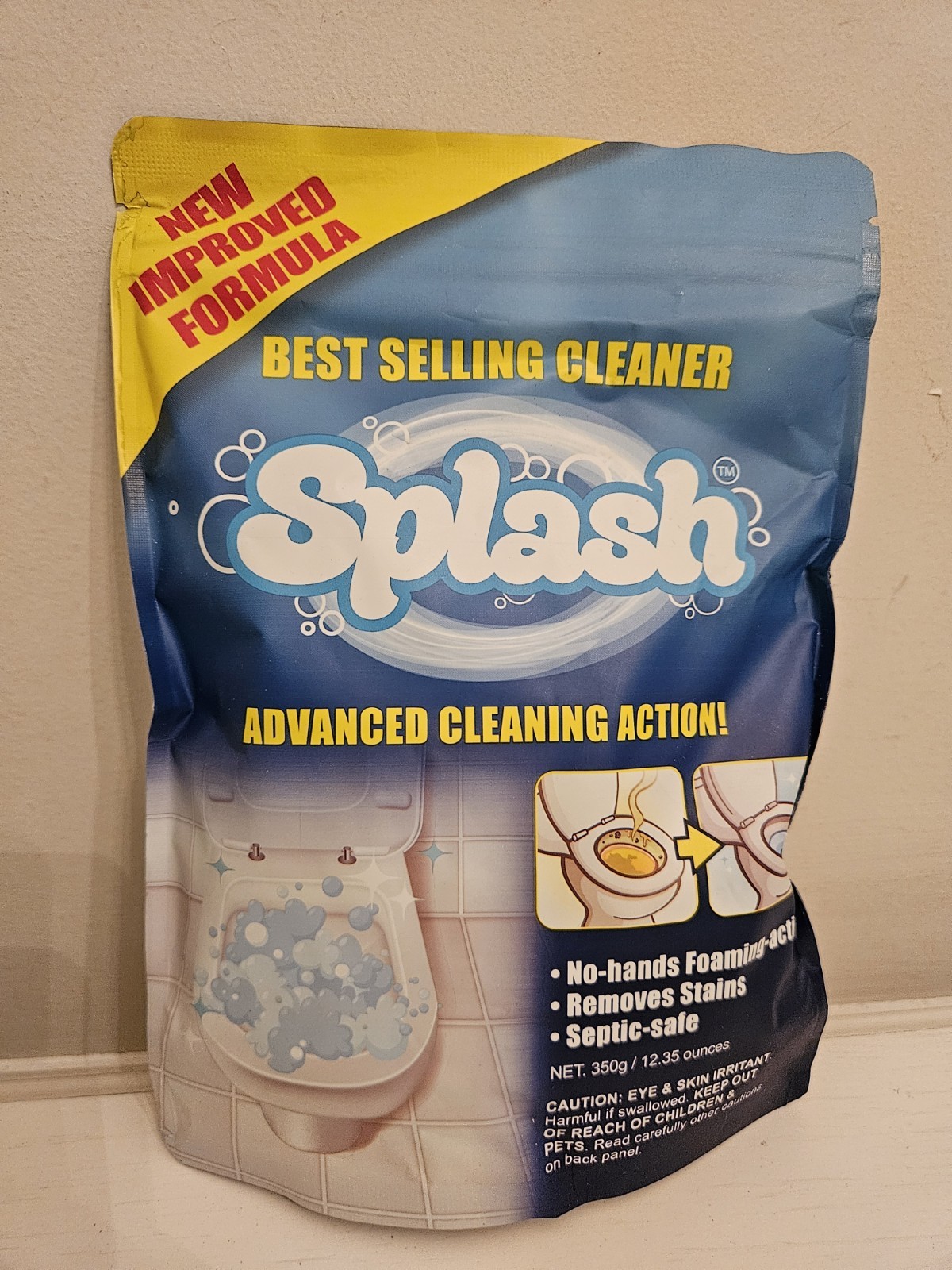 Splash Foaming Advanced Cleaner 350g 12.35oz Toilet Bowl Cleaning Powder 02/2026