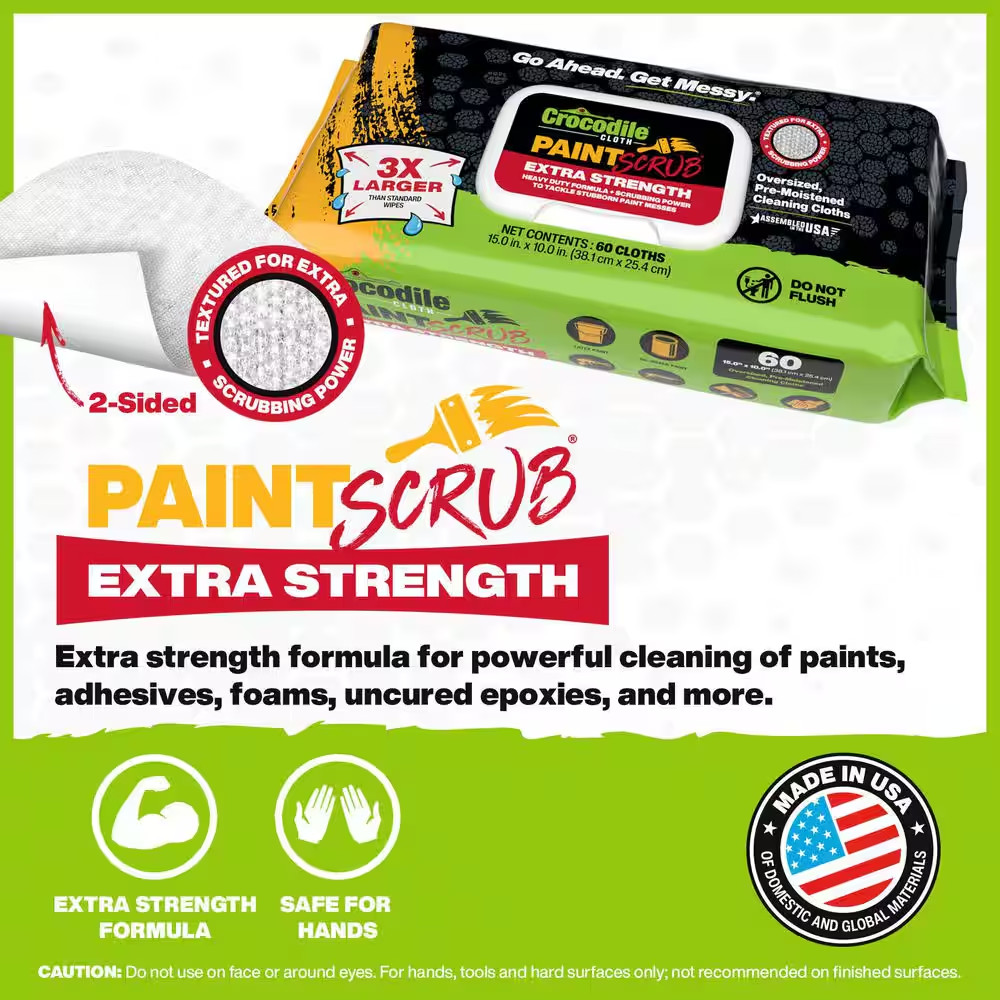 Paintscrub 60-Count Wipes Paint Cleanup Wipe for Paint Epoxy and Tar on Concrete