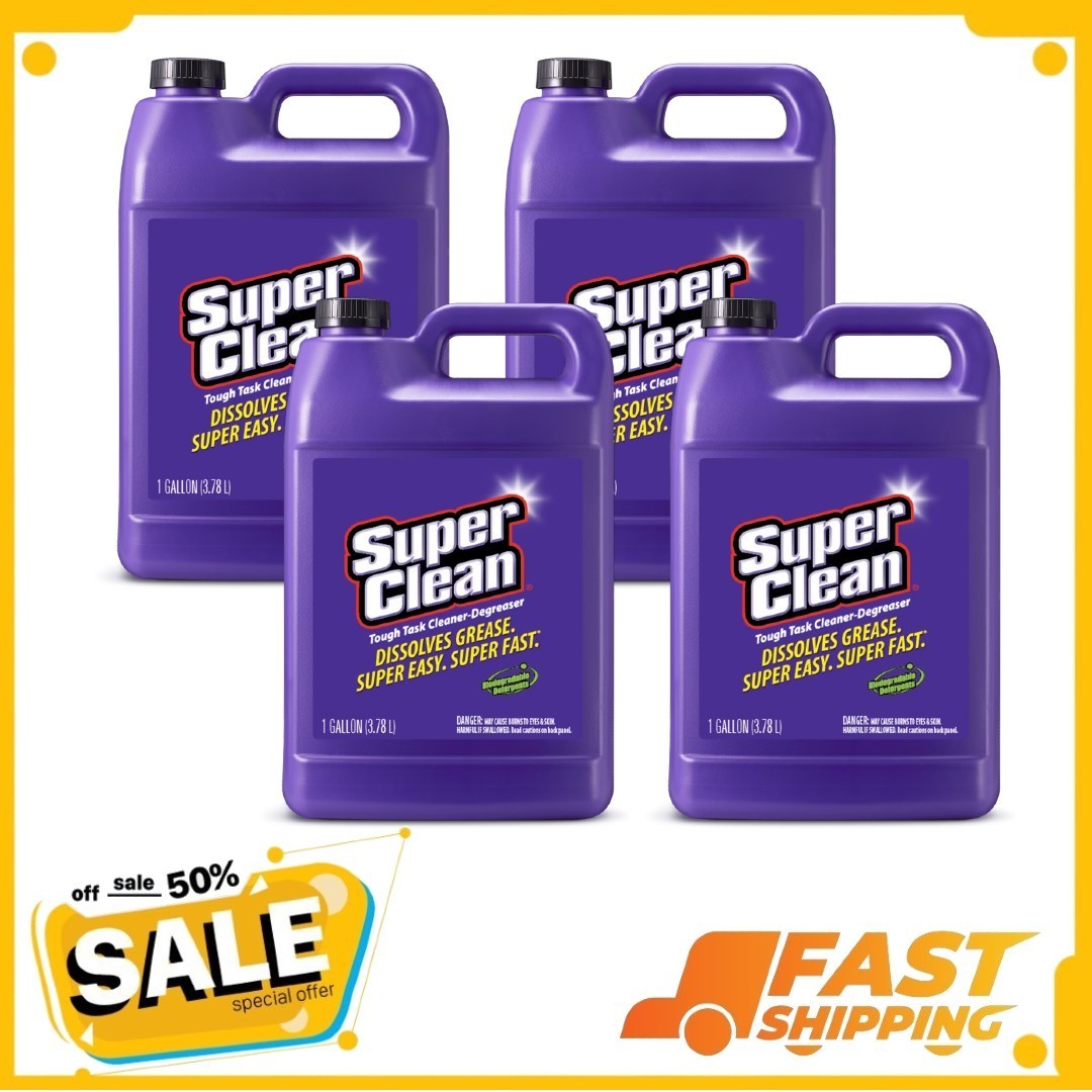 (4 Pack) Super Clean Tough Task Cleaner-Degreaser – 1 Gallon | 128 Fluid Ounces