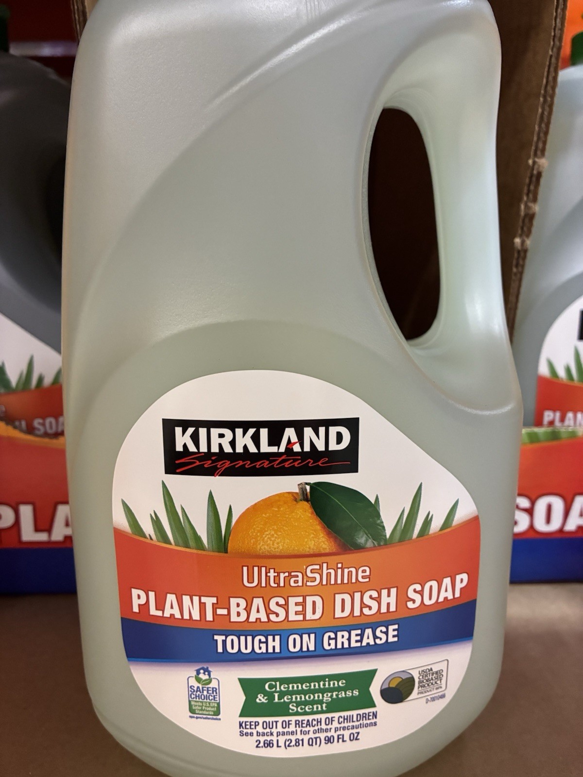 Kirkland Signature UltraShine Dish Soap Plant-Based Clementine & Lemongrass 90 …