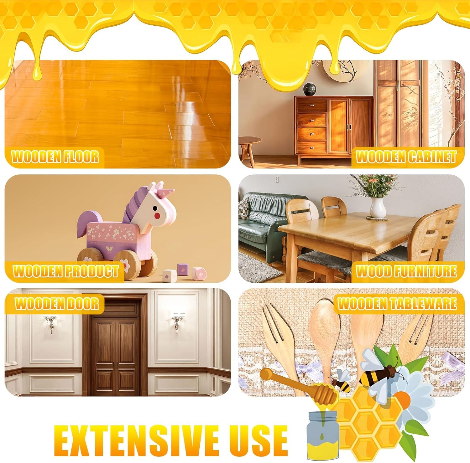 Natural Beeswax Care Spray & Restorer, Wood Cleaner, Furniture Polish for Floor