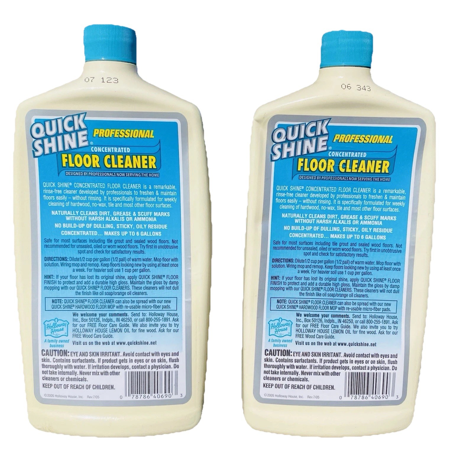 2x Holloway House Quick Shine Concentrated Floor Cleaner 27 fl oz Each Wood Tile