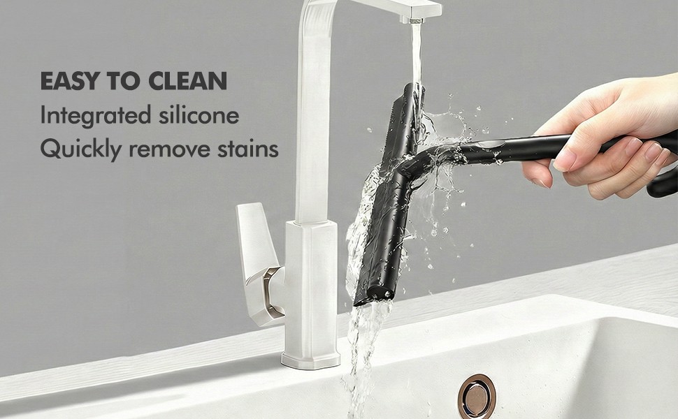 All-in-One Silicone Shower Squeegee with Built-in Large Hook, 145° Ergonomic