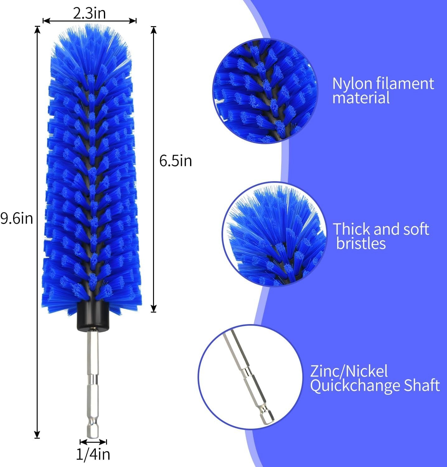 Drill Brush for Car Wheel and Bottle, Highly Dense and Durable Car Cleaning B…