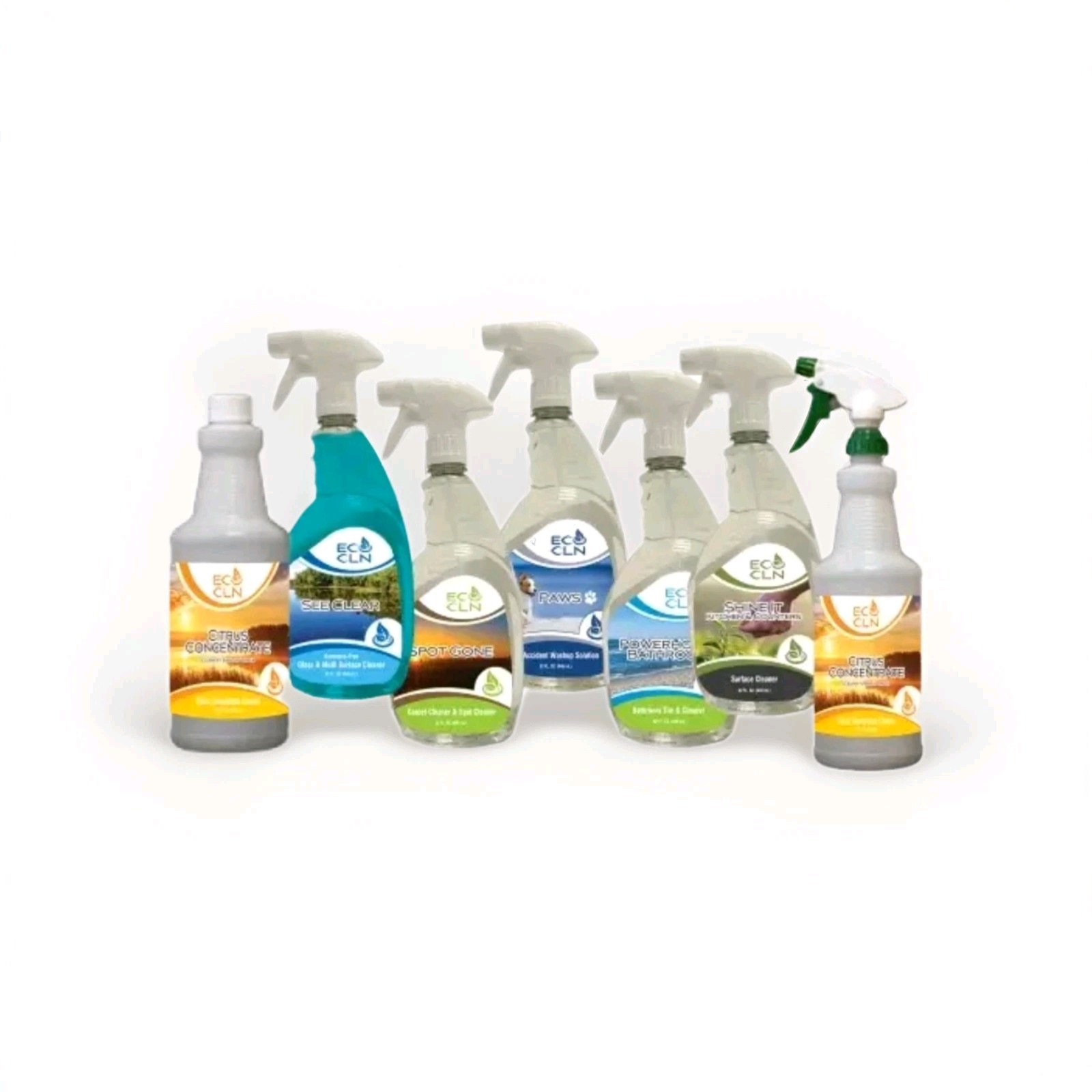 Eco Cln Full Monty Whole House Cleaning 1 – 32oz Bottle Of Each Natural Cleaner
