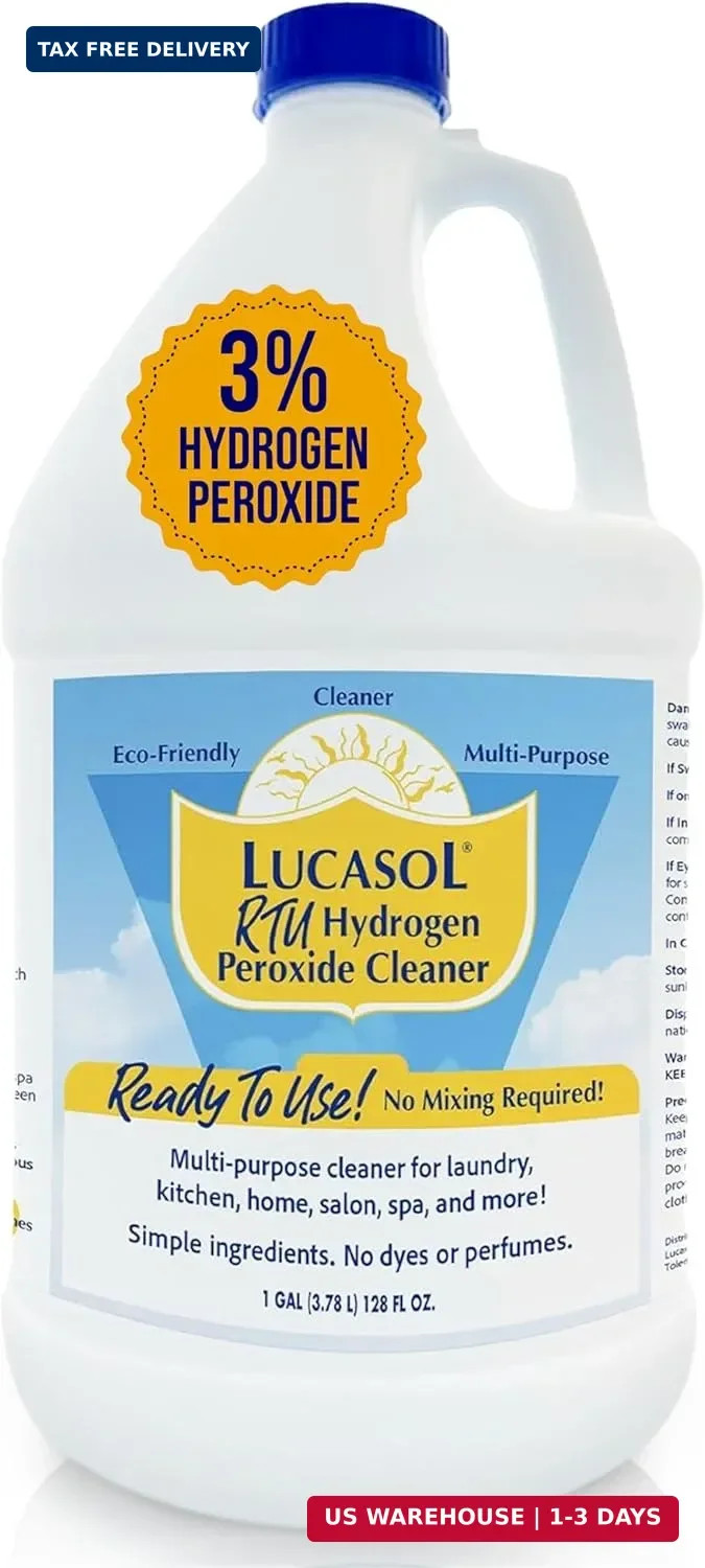 Lucasol Hydrogen Peroxide 3% Food Grade Ready to Use Cleaner – 1 Gallon (128 Fl