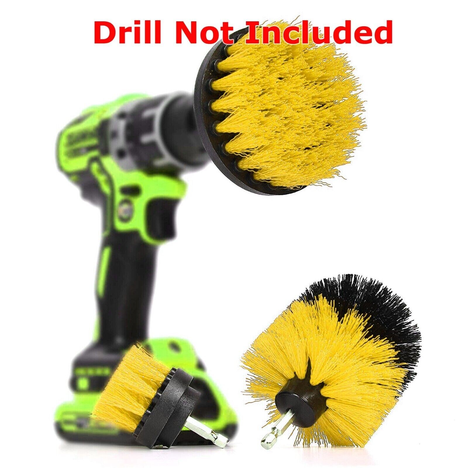 5X Drill Brush Set Power Scrubber Drill Attachments Carpet Tile Grout Cleanings