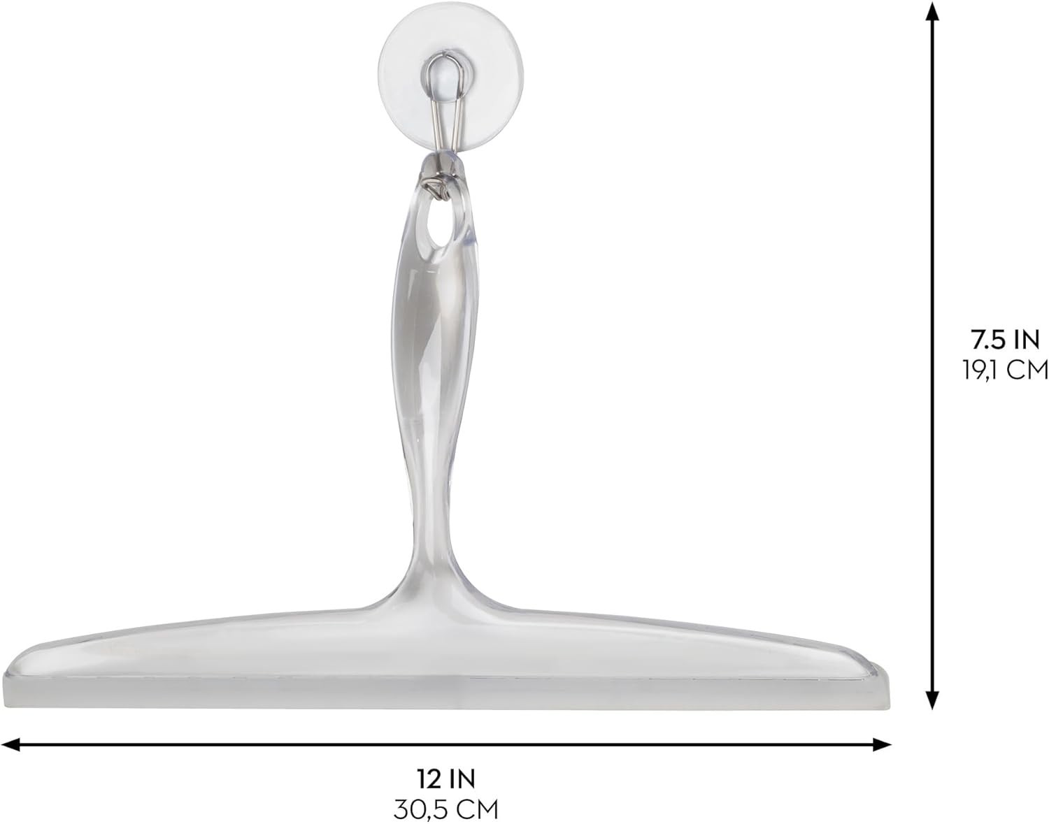 Versatile 12″ Bath Squeegee for Shower & Mirrored Surfaces – Suction Hook Holder